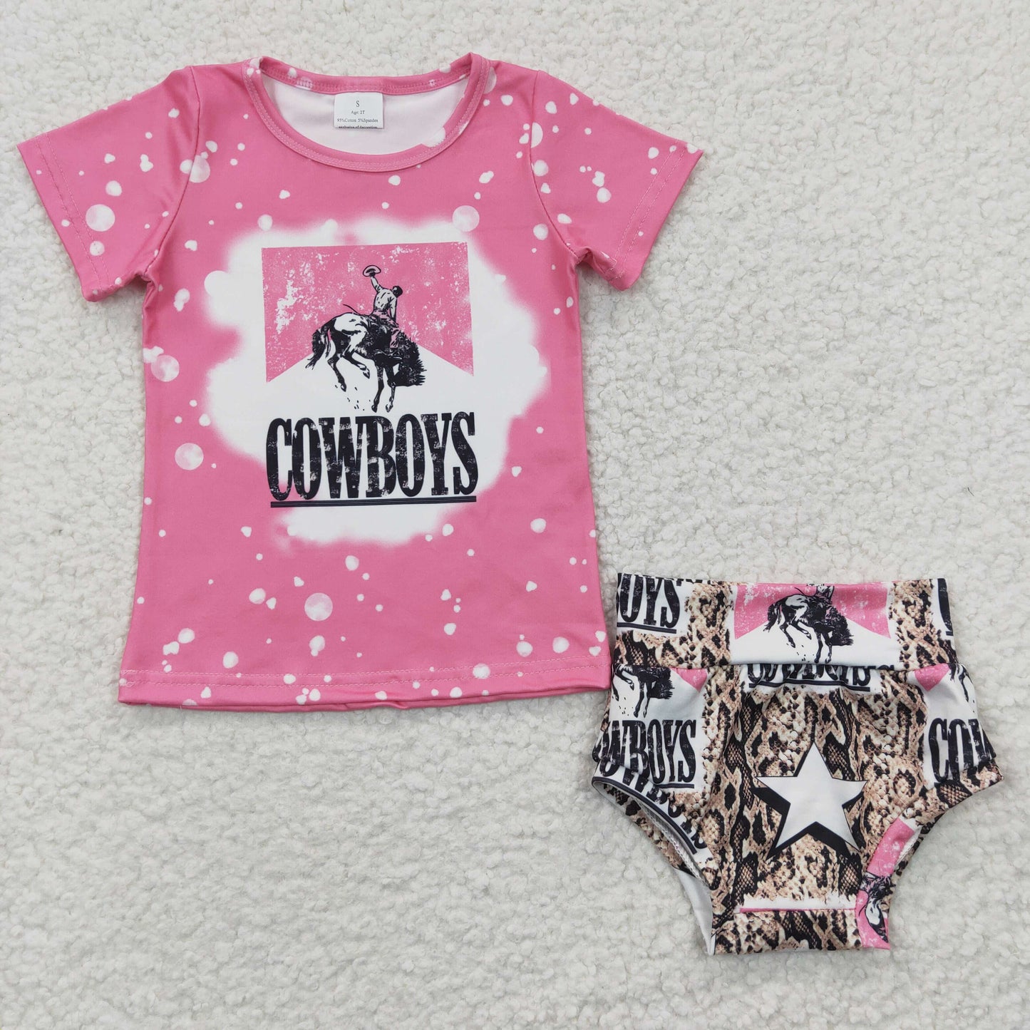 GBO0084 cowboys summer short sleeve girl bummies outfit 20230417 RTS