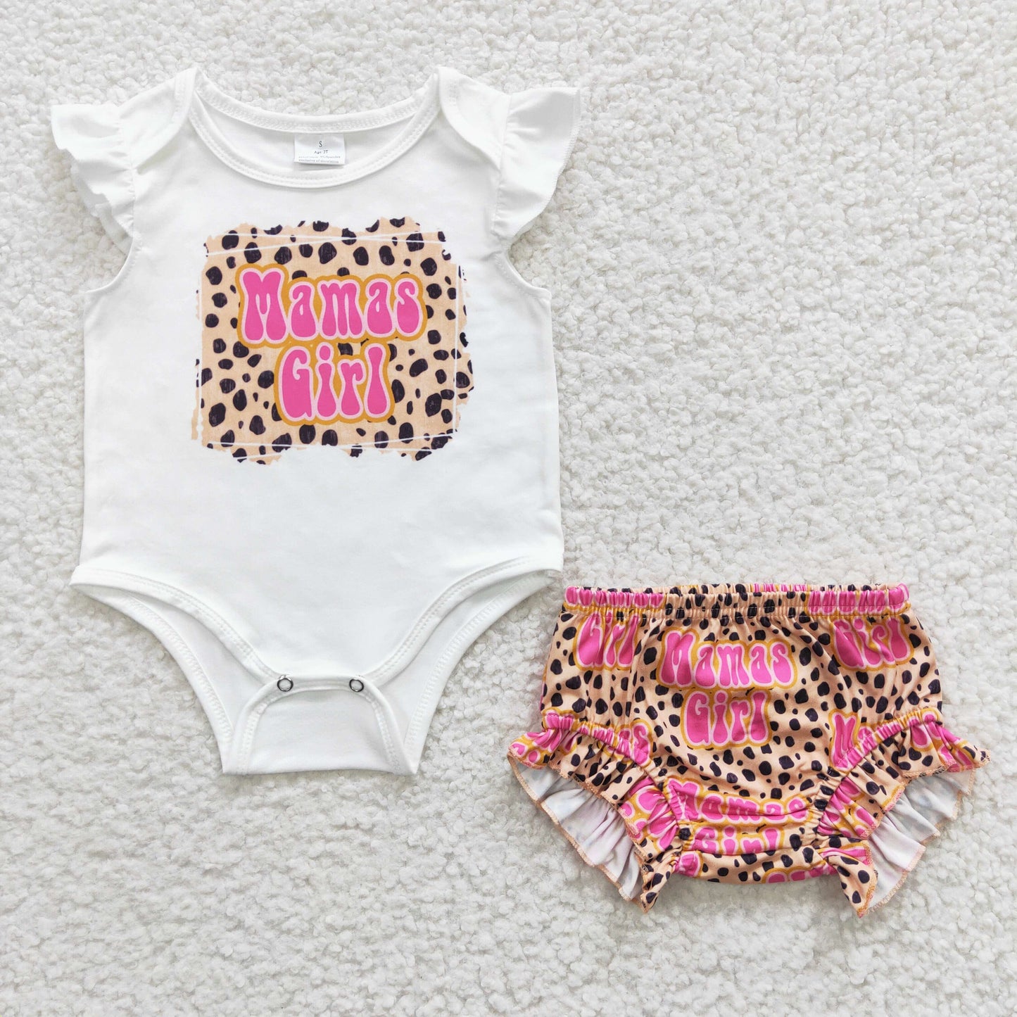 GBO0111 summer leopard mamas girl bummies clothes romper girl outfit 20230410 RTS