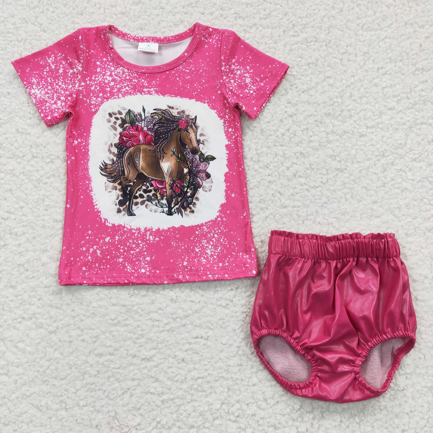 组合GBO0135 horse girl bloomer outfit short sleeve leather red bummie set