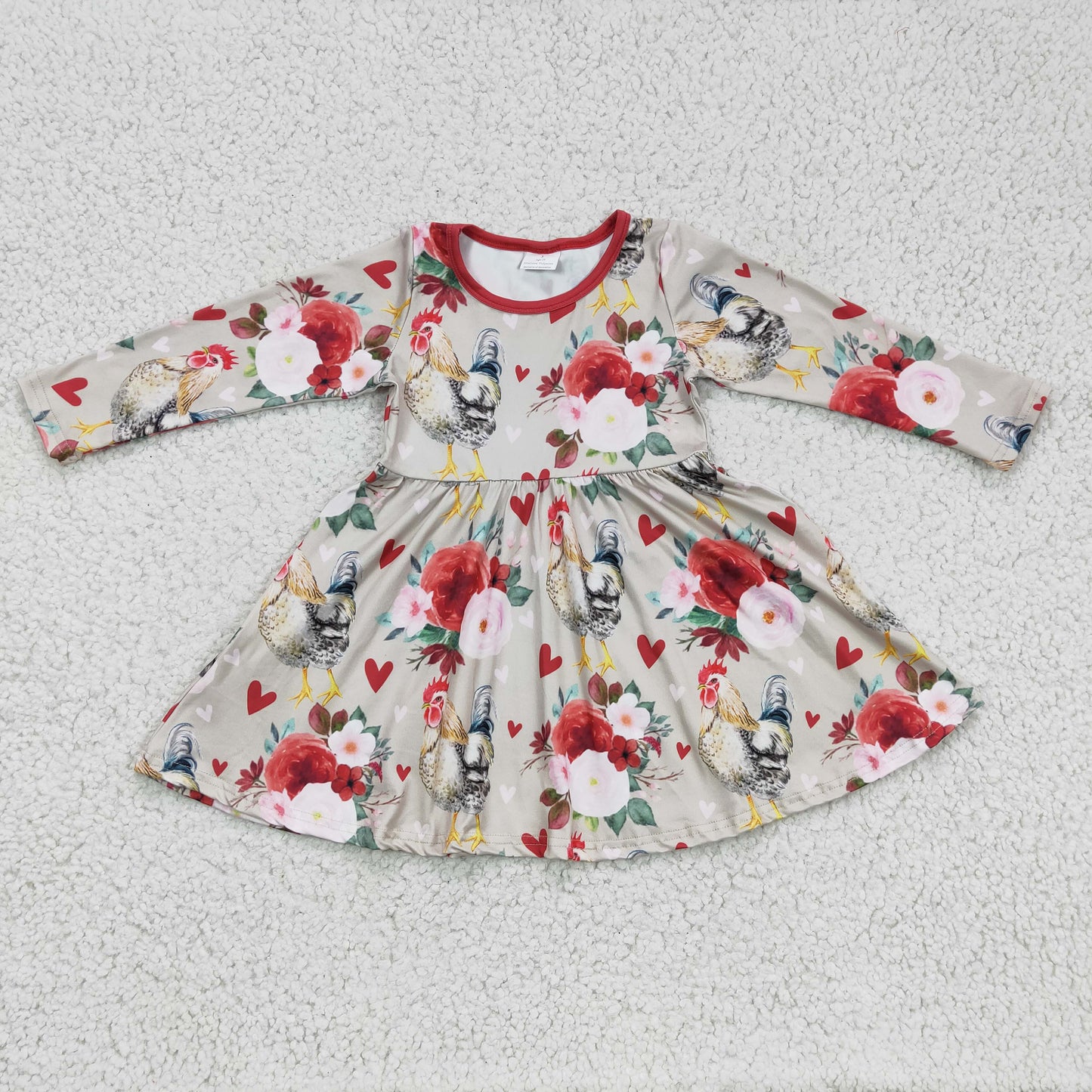 promotion GLD0163 long sleeve flower Chicken girl dress rts 1207