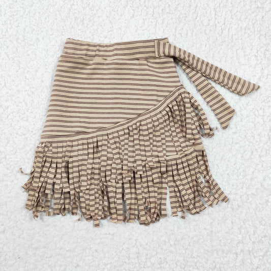 GLK0001 western COTTON stripe girl skirt fringe tassel dress1222