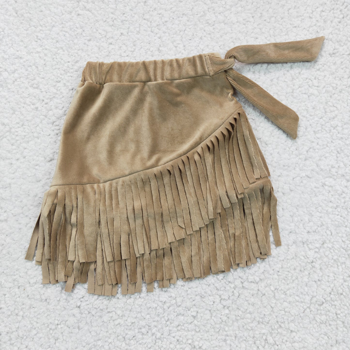 GLK0004 western Flannelette girl skirt fringe tassel RTS 20230307