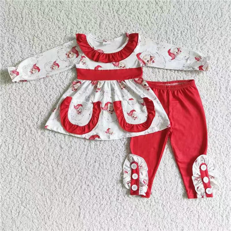 GLP0050 red long sleeve christmas santa girl outfit RTS 1124