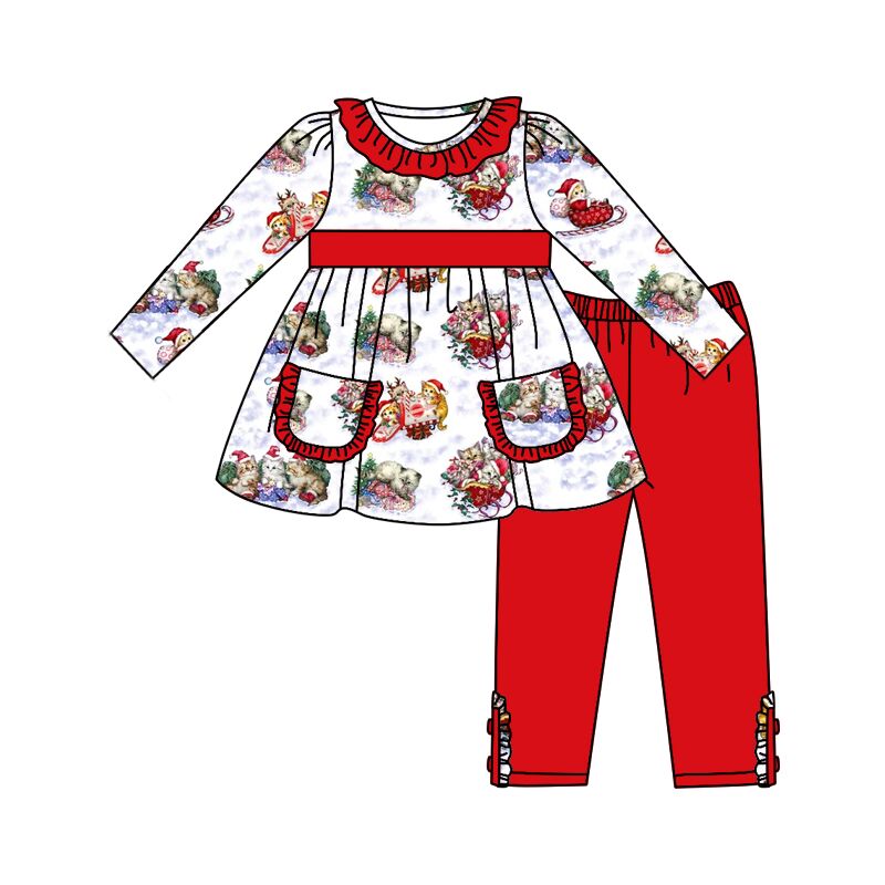 0825 preorder long sleeve christmas Santa girl outfit