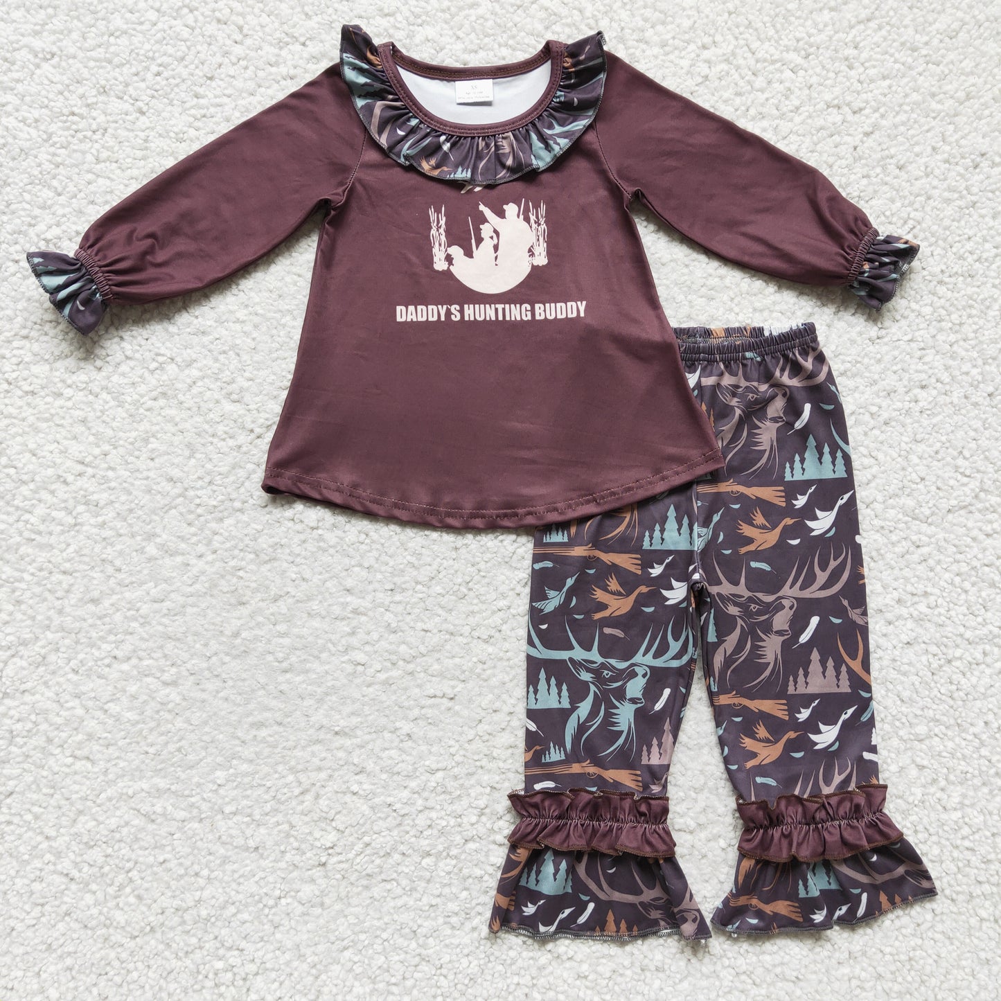 GLP0303  hunting daddy  long sleeve  girl pajamas outfit 1117 RTS