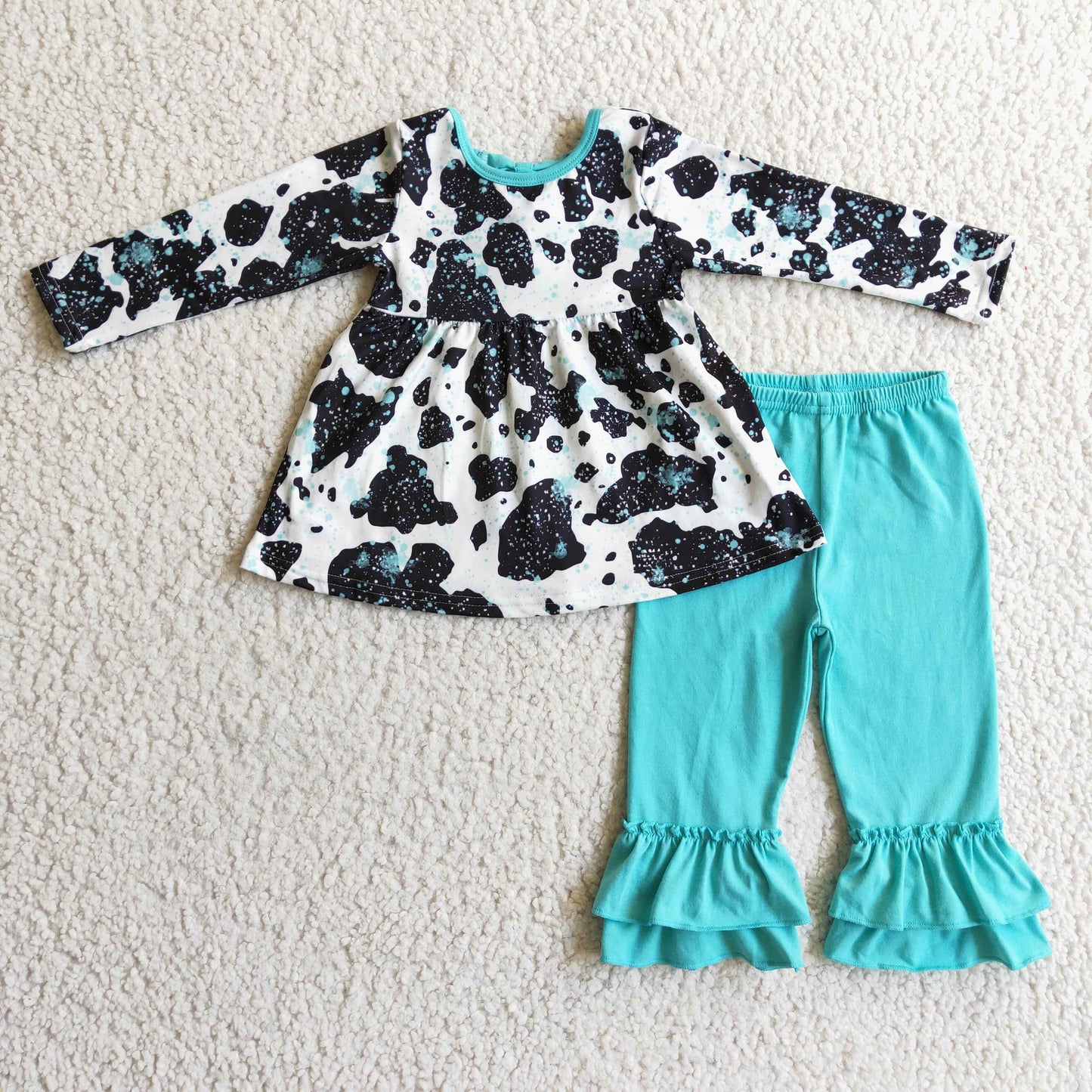 GLP0305  bow cow long sleeve girl outfit 1108 RTS