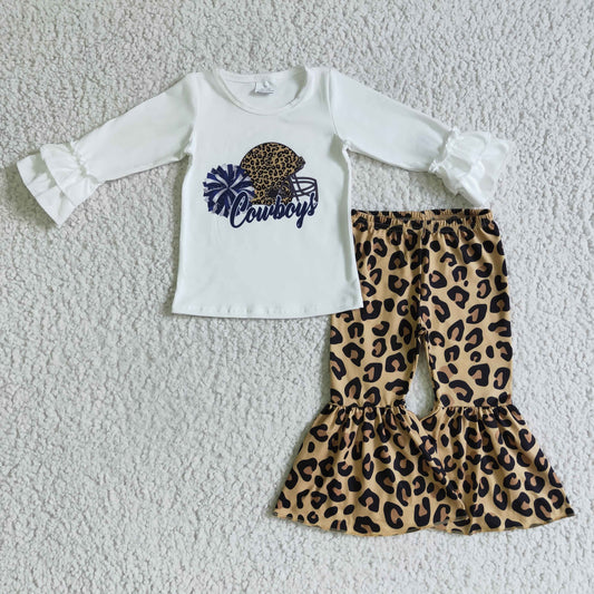 GLP0316 long sleeve leopard cow boys girl outfit 1121