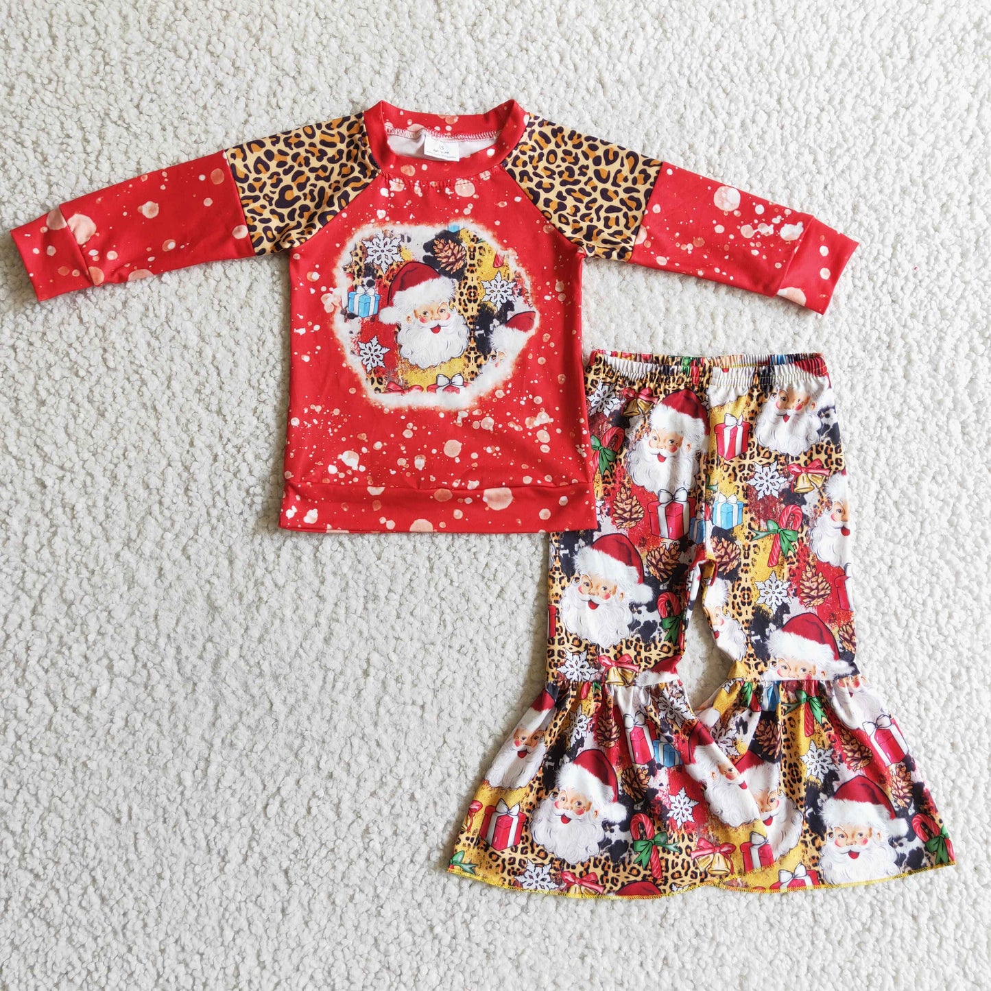 GLP0323 RTS long sleeve Christmas Santa red girl outfit 1105