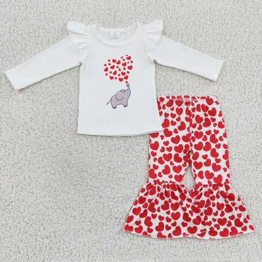 GLP0379 long sleeve elephant love valentina girl outfit 1219 RTS