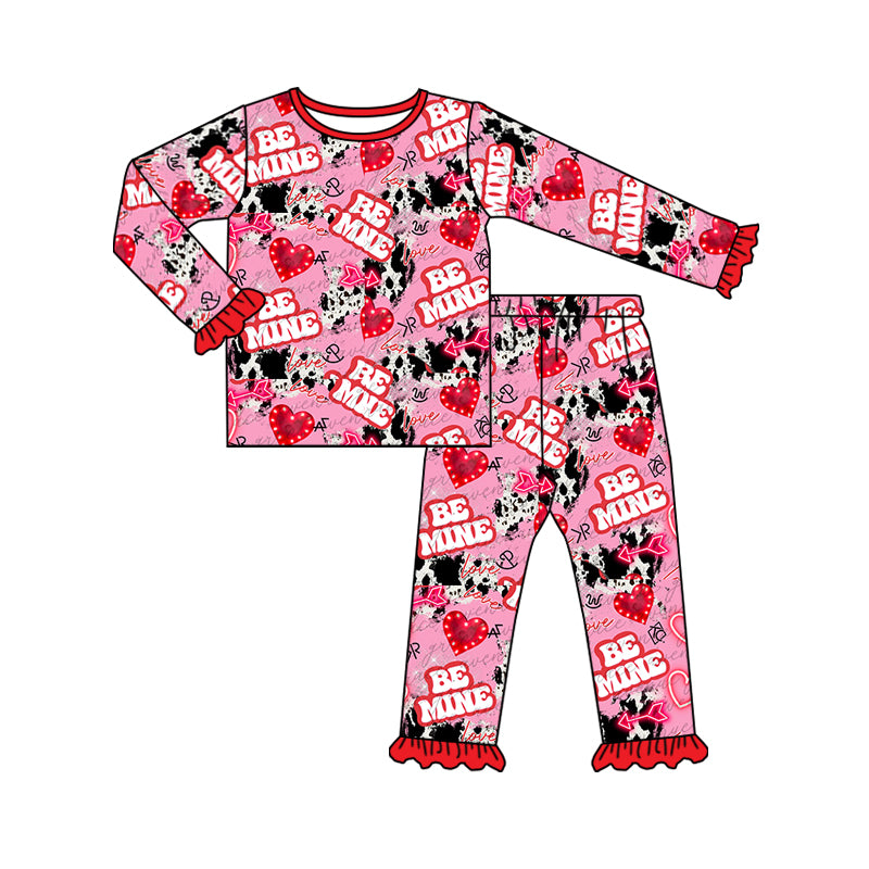 GLP0406 preorder be mine cow long sleeve pink girl pajamas outfit 1206