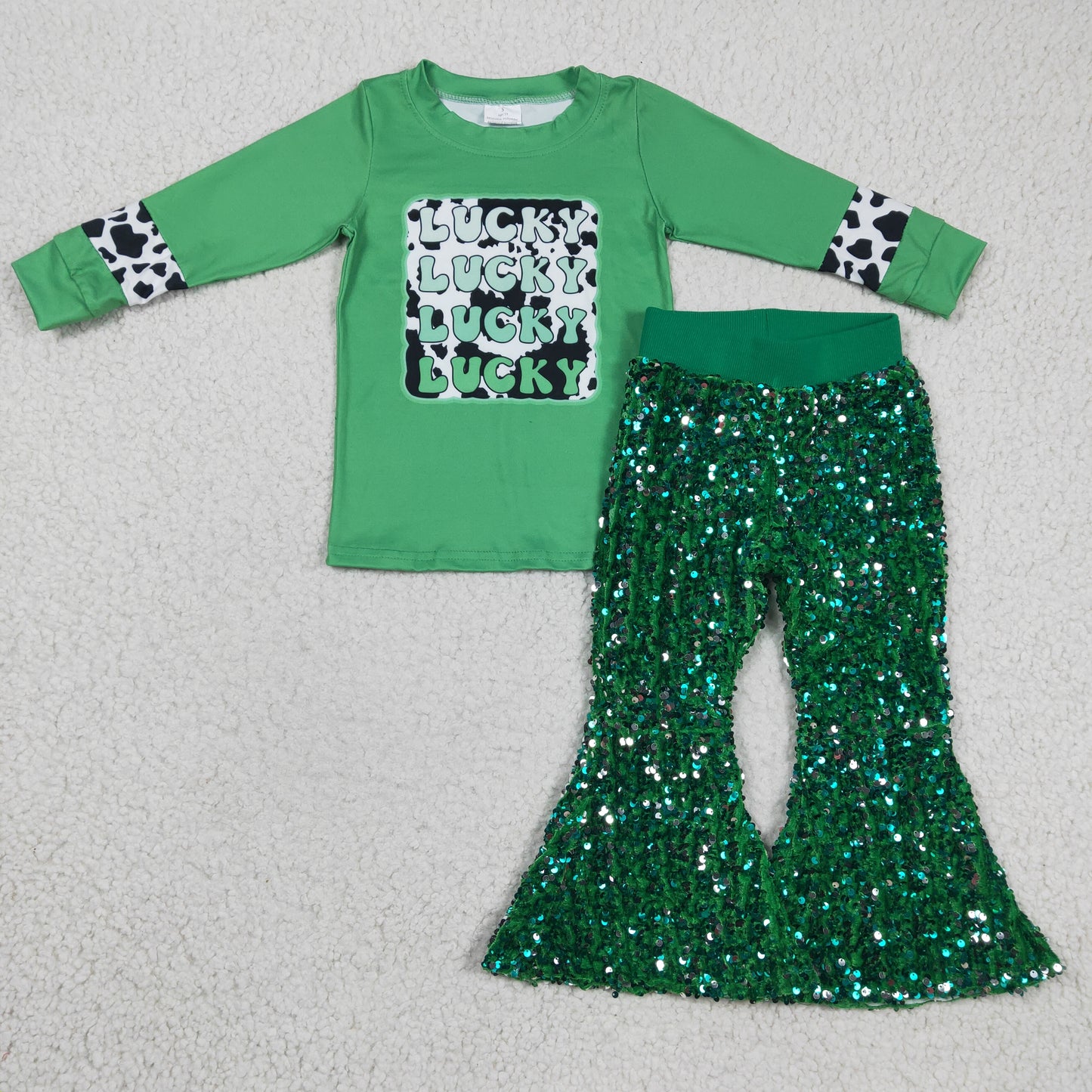 组合GLP0421 RTS lucky long sleeve sequin girl outfit 1230