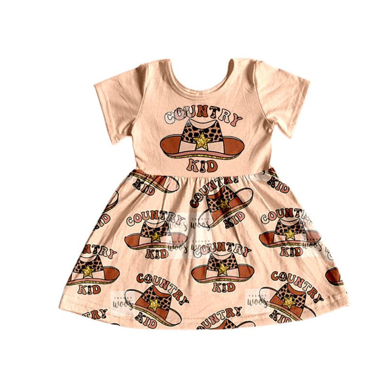 GSD0167 country kid hat short sleeve dress 1104 Preorder