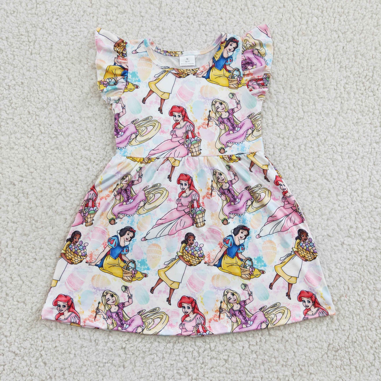 promotion GSD0168 cartoon princess puffy short sleeve girl dress RTS