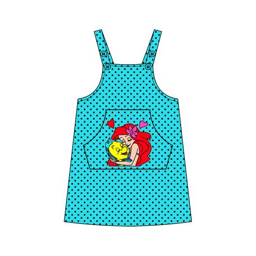 GSD0217 short sleeve mermaid cartoon overall girl outfit 1206