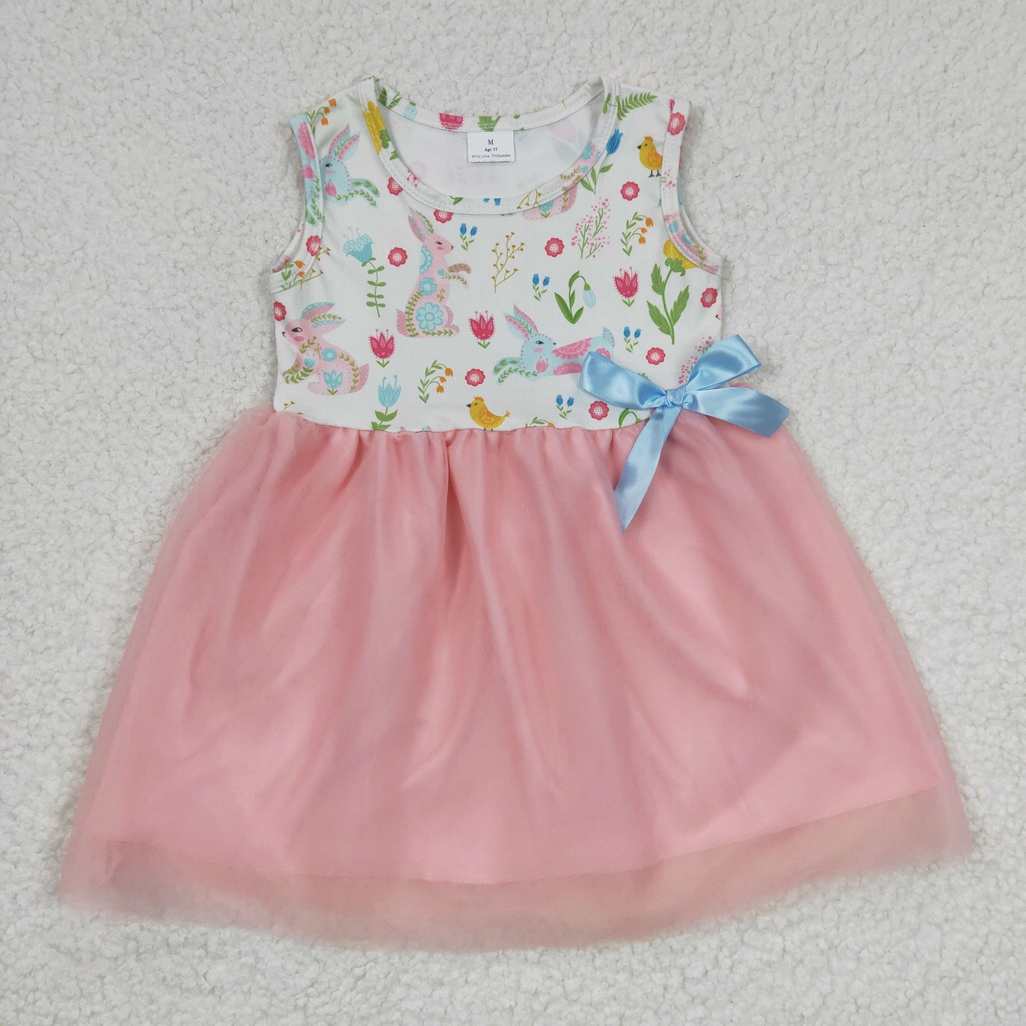 GSD02 Easter rabbit short sleeves girl tulle dress 20230225 RTS