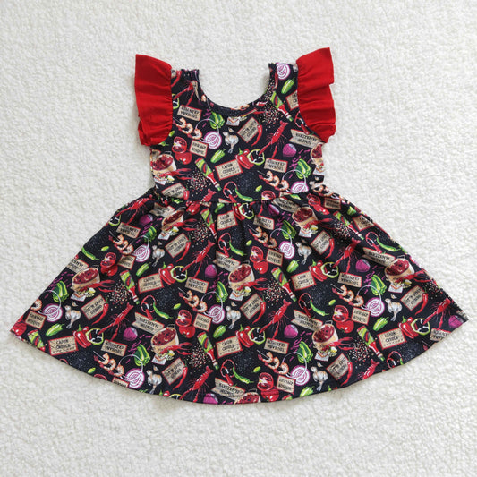 GSD0245 short sleeve food cray fish summer girl dress 20230216 RTS