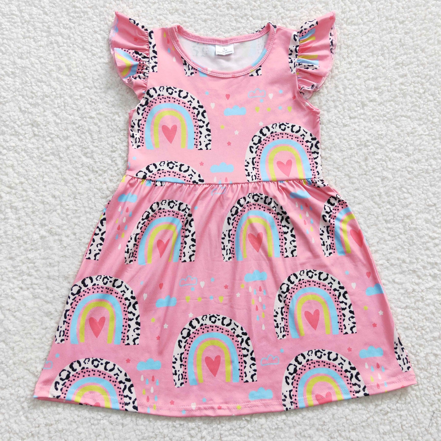 GSD0248 short sleeve love rainbow girl dress 20230306 RTS