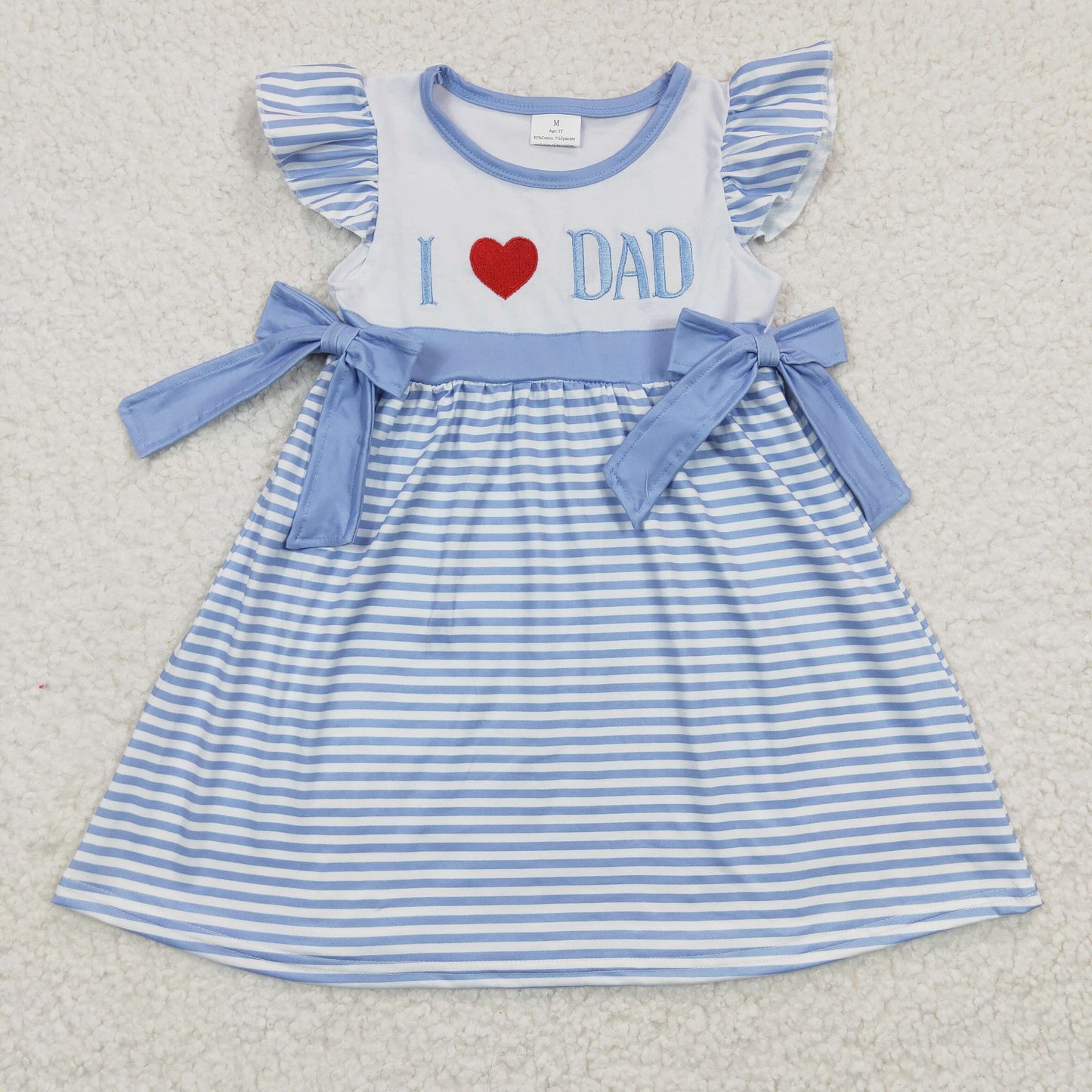 GSD0256 RTS western love dad embroidery love dad puffy short sleeve girl dress 20230311