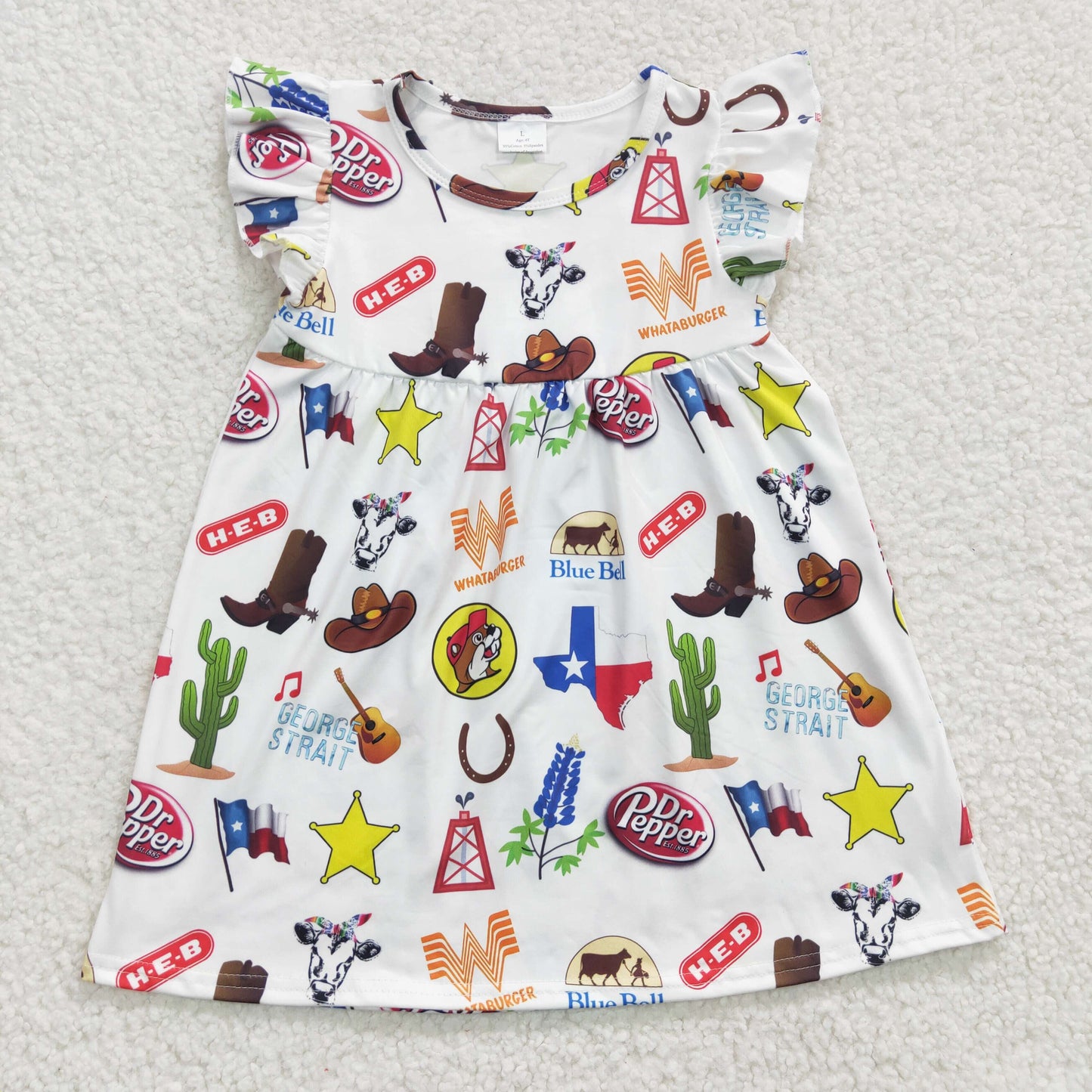 GSD0260 farm cartoon George western short sleeve girl dress 20230417 RTS