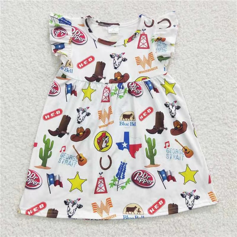 GSD0260 farm cartoon George western short sleeve girl dress 20230417 RTS