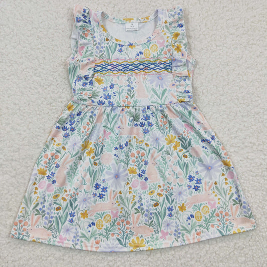 GSD0272  embroidery western Easter flower short sleeve girl dress 20230309 RTS