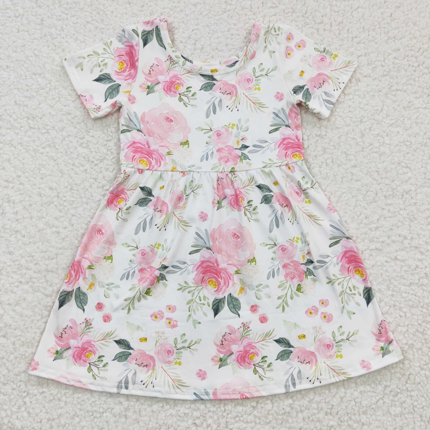 GSD0274  western spring flower short sleeve girl dress 20230307 RTS