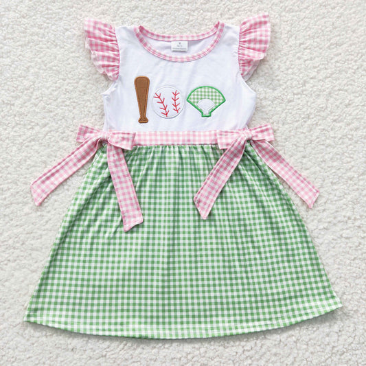 GSD0278 embroidery Baseball golf ball puffy short sleeve girl dress 20230318 RTS