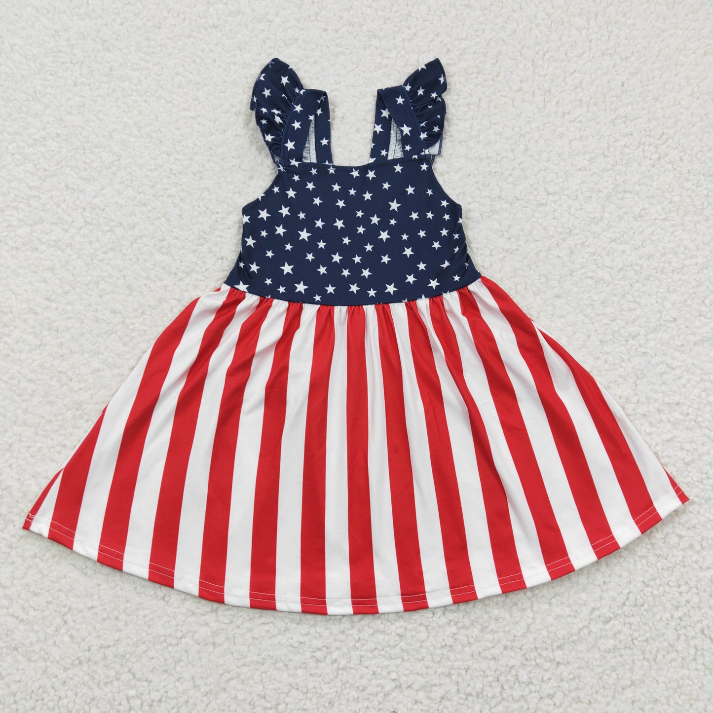 GSD0289 July 4th American National Day puffy short sleeves girl dress 20230331 RTS