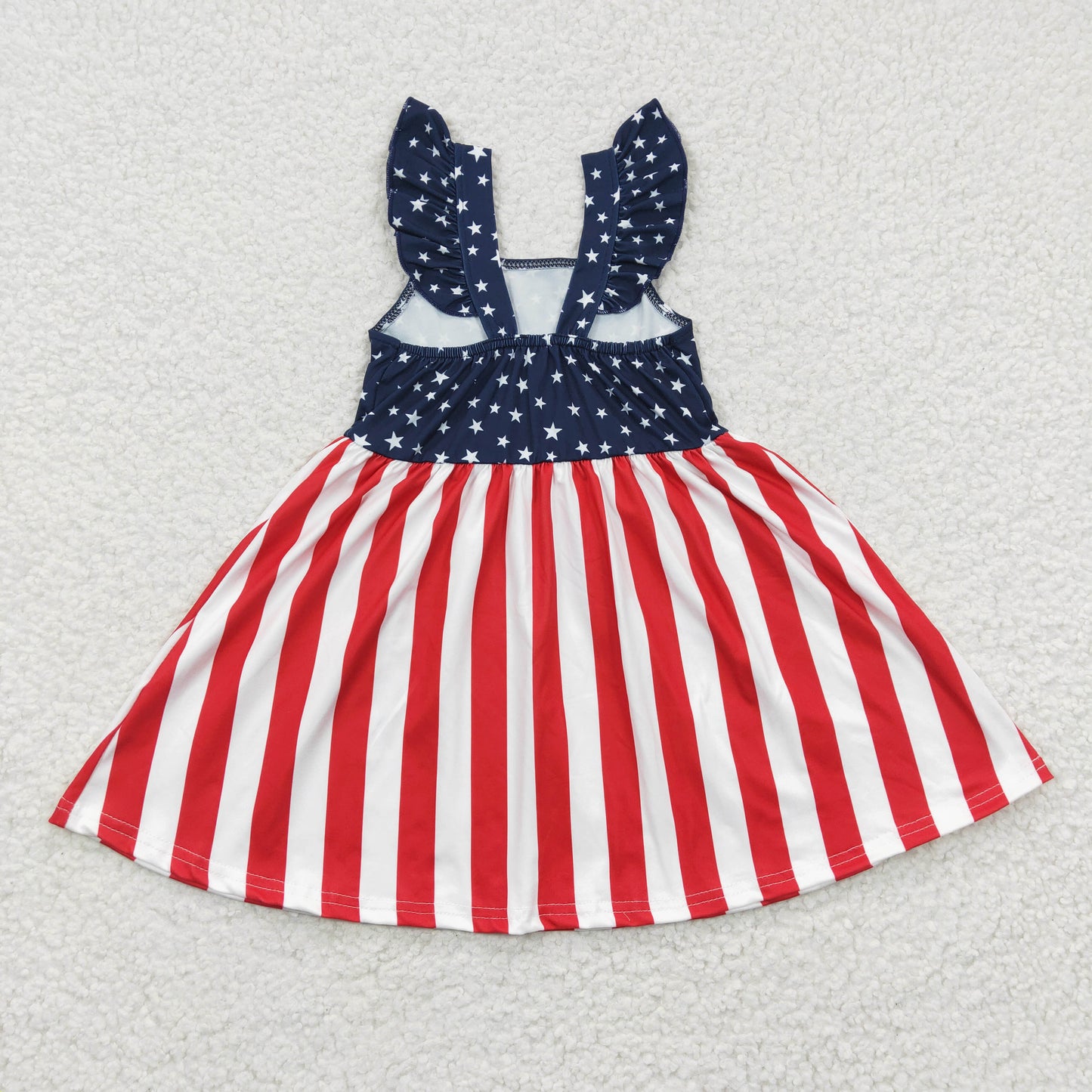 GSD0289 July 4th American National Day puffy short sleeves girl dress 20230331 RTS