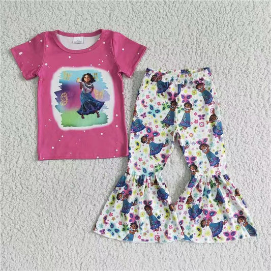 promotion GSPO0067 magical Princess short top long bell pants girl summer clothes outfit 20230417 RTS