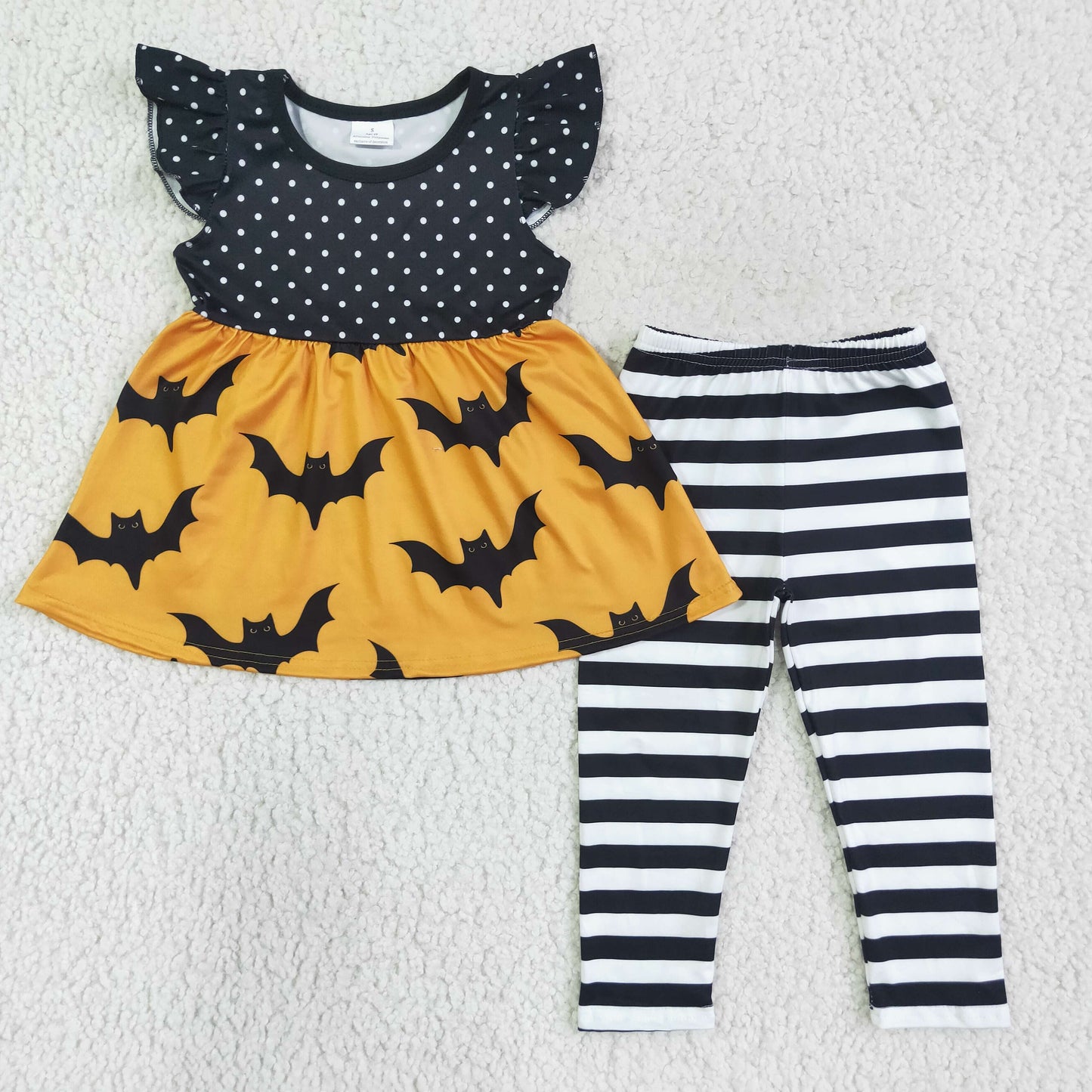 cartoon orange short sleeve bat long stripe pants girl outfit halloween 0817 RTS