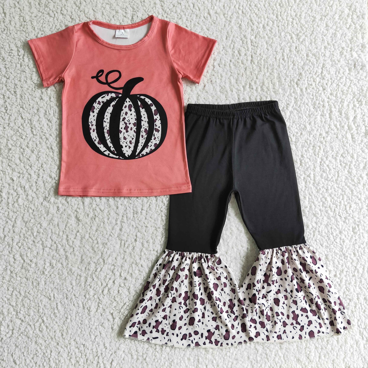 GSPO0190 RTS pumpkin pink short sleeve pants baby girl outfit