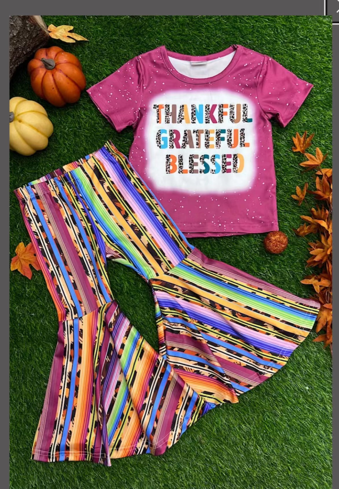 1013 preorder thankful thanksgiving short sleeve girl outfit