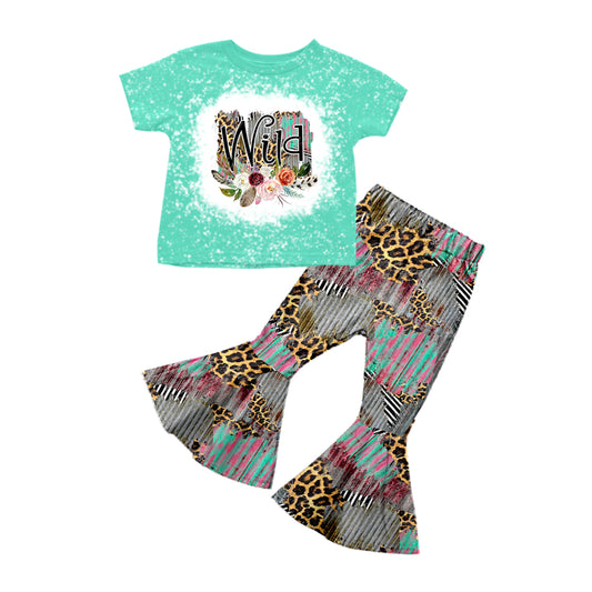 1021 preorder GSPO0247 short sleeve wild flower leopard girl outfit