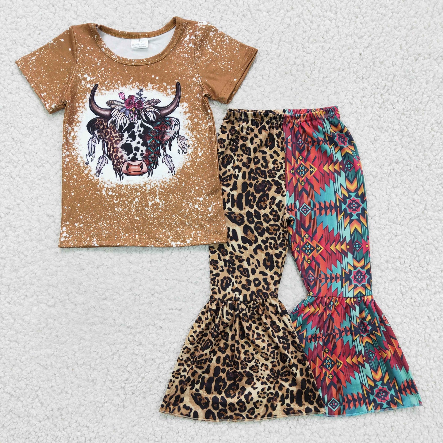 1121 RTS GSPO0263 short sleeve cow leopard girl outfit