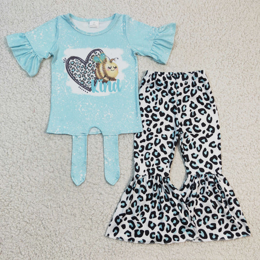 valentina bee kind love short sleeve bell bottom girl outfits 20230103 RTS