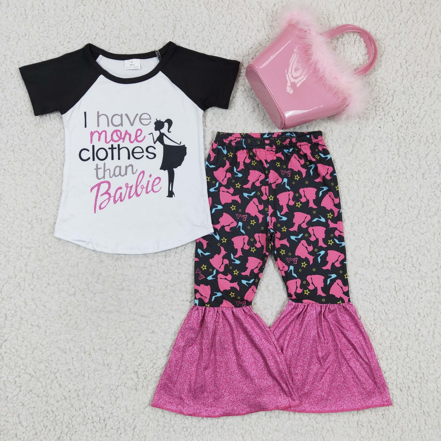 GSPO0362 hot pink Babe short sleeves girl outfit 1122 RTS
