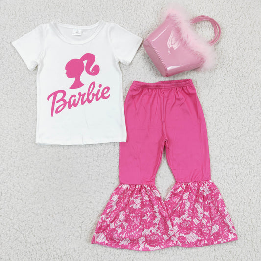 GSPO0363 hot pink Babe short sleeves girl outfit 1122 RTS