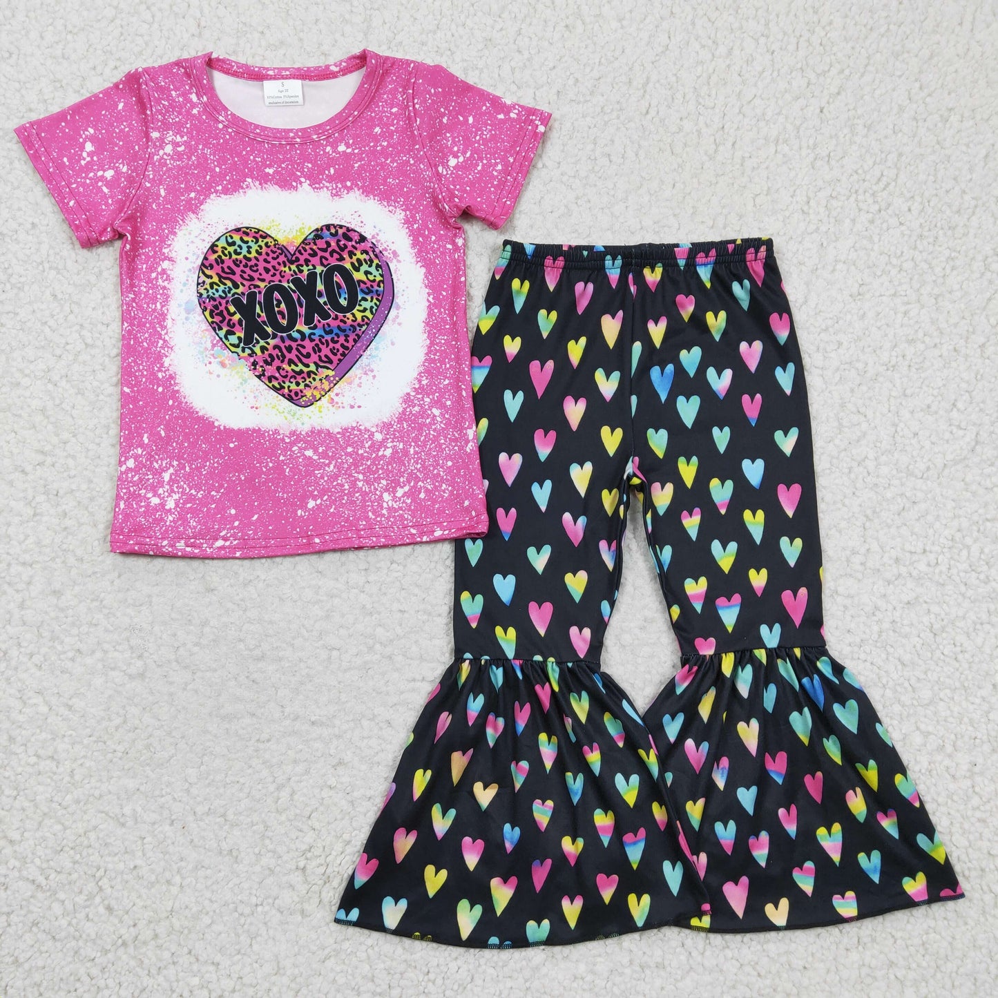 GSPO0379 valentine love short sleeves girl outfit 20230811  RTS