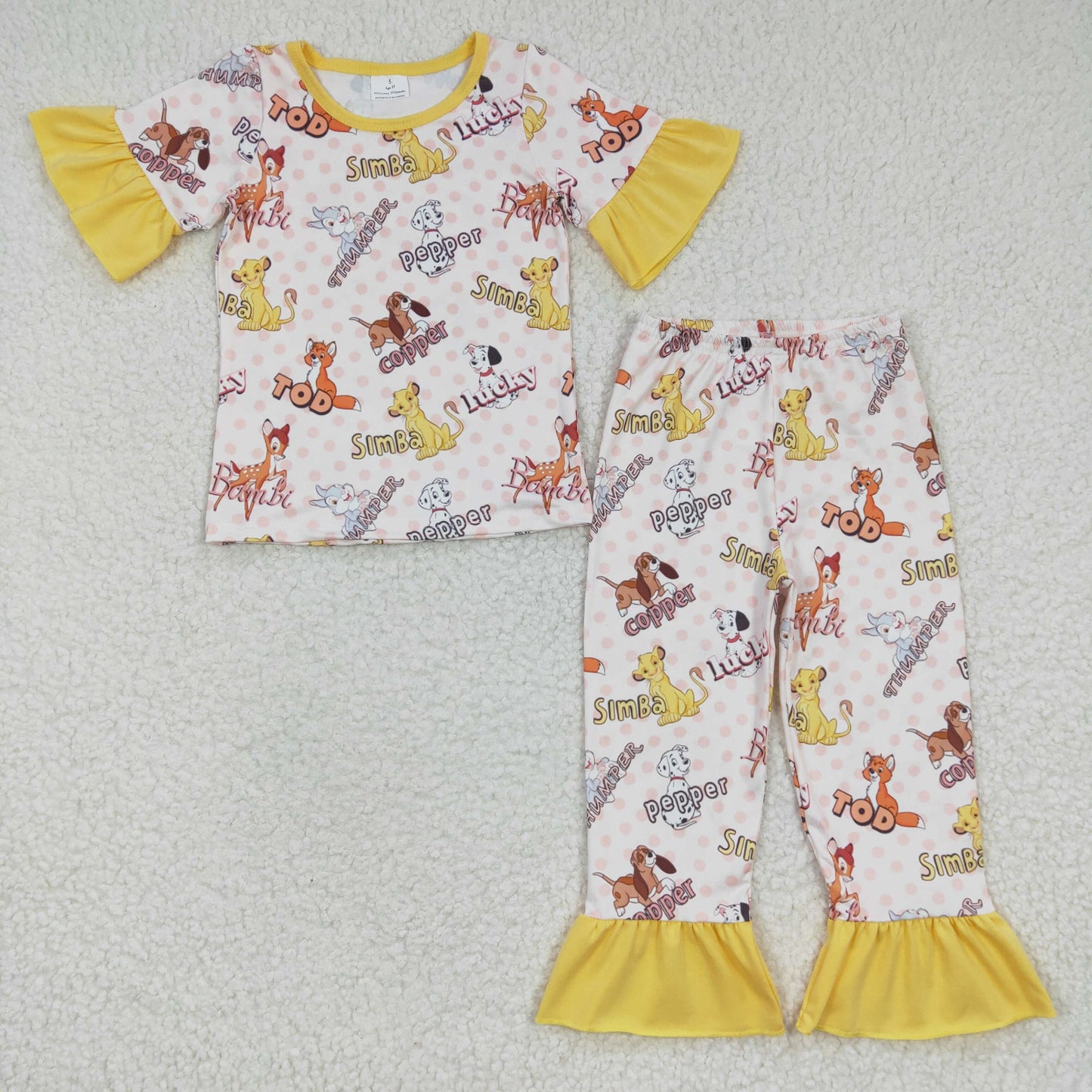 GSPO0423 RTS cartoon animal lucky dog pepper short sleeve GIRL pajamas outfit 20230227