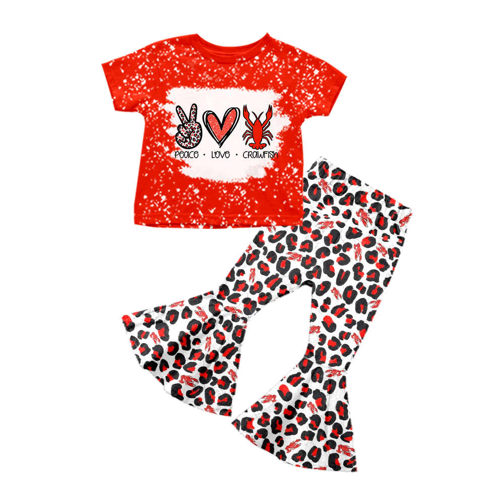 GSPO0432 preorder western peace love crab fish short sleeve girl outfit 1209