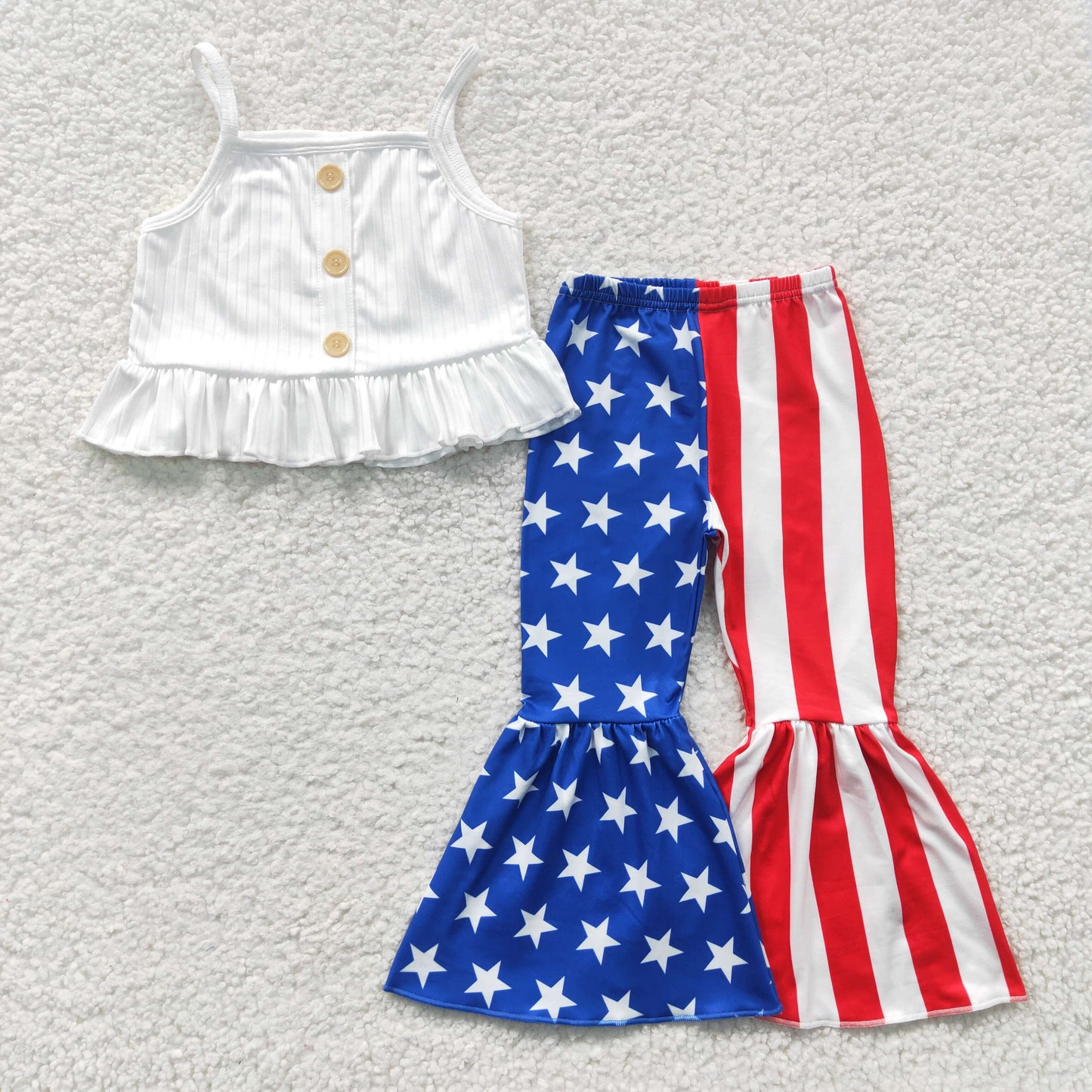 GSPO0480  short sleeve American National Day 4th July girl outfit 20230316 RTS