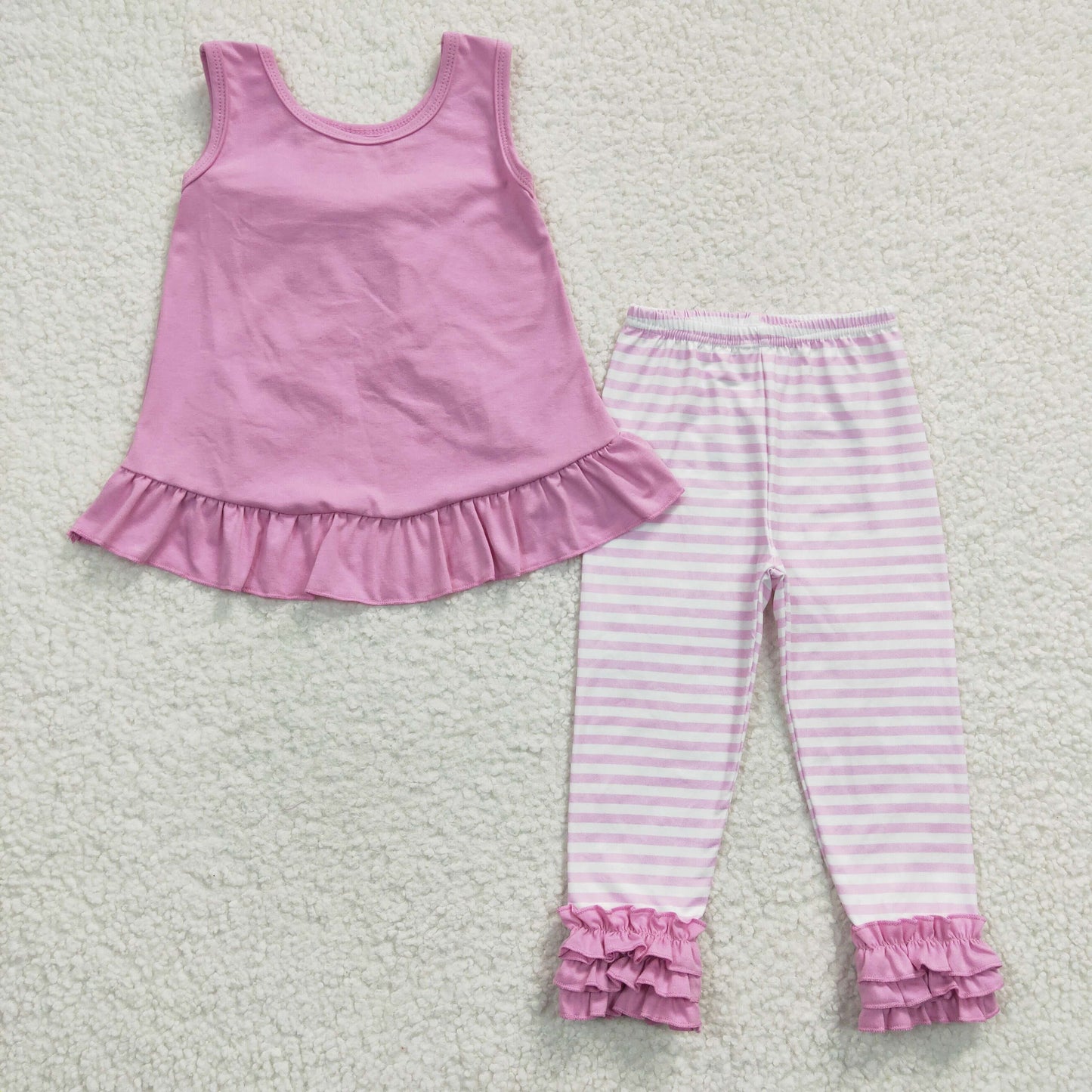 GSPO0507 RTS Bow ruffles short sleeve girl outfit 20230301