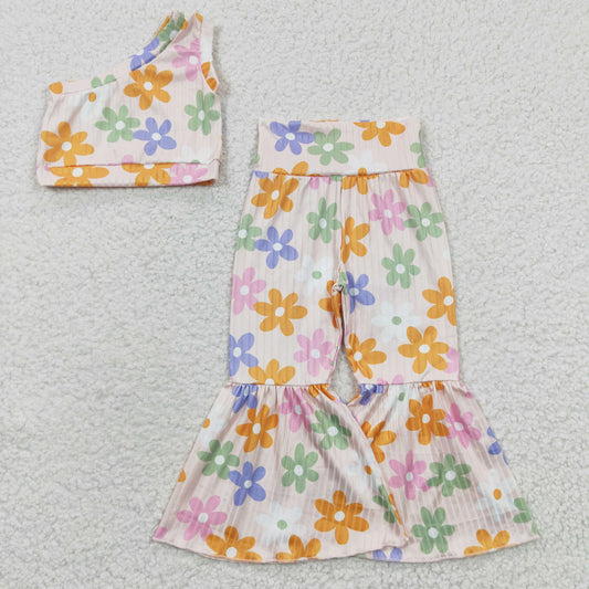 GSPO0525 flower one sleeve short sleeve pants girl outfit 20230403 RTS