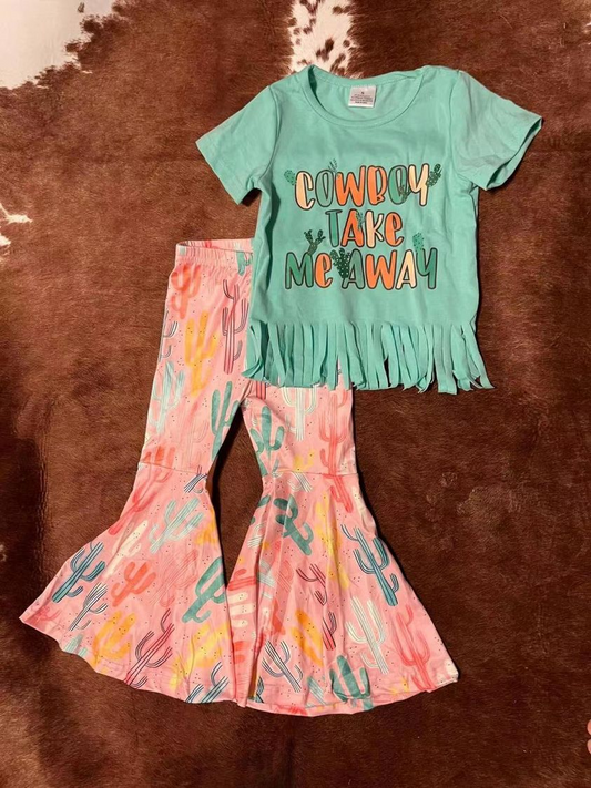 GSPO0571 preorder take me away cow boy short sleeve girl outfit 20230318