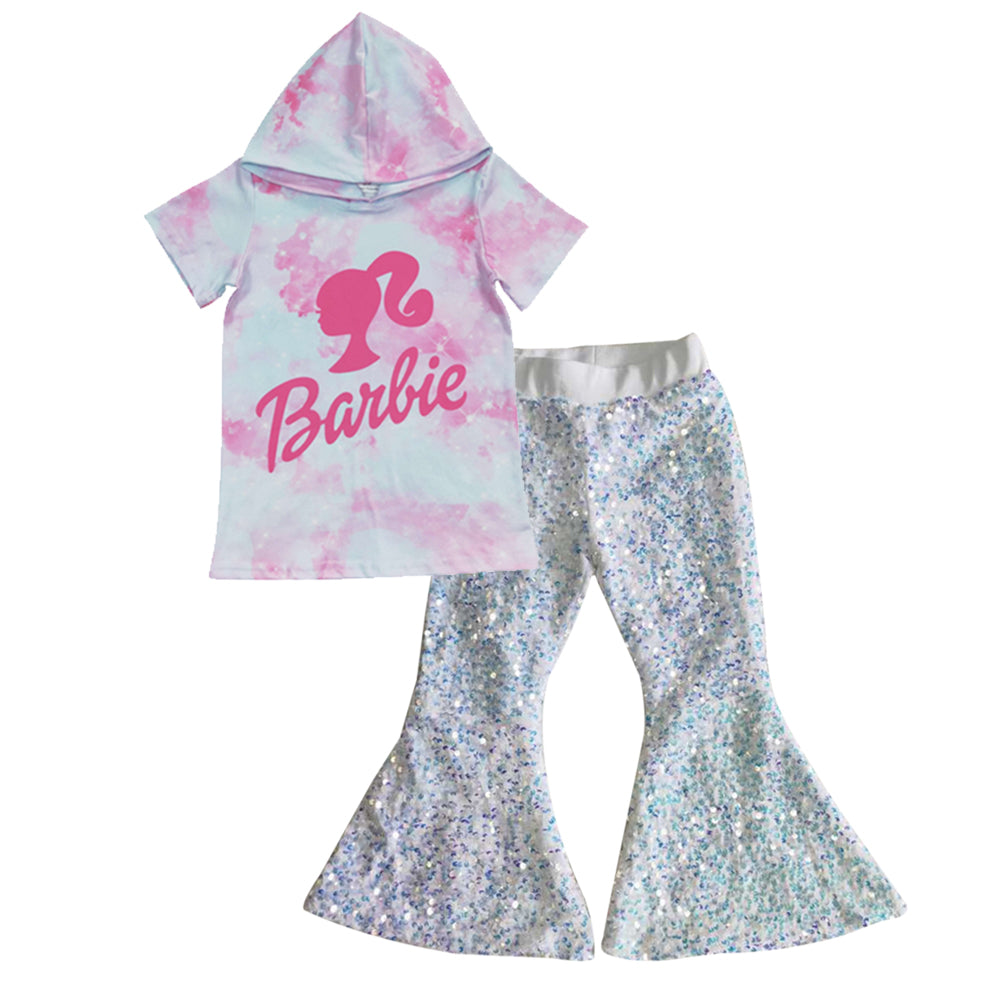 GSPO0626 Western barbie short sleeve top white sequin girl outfit 20230415 RTS