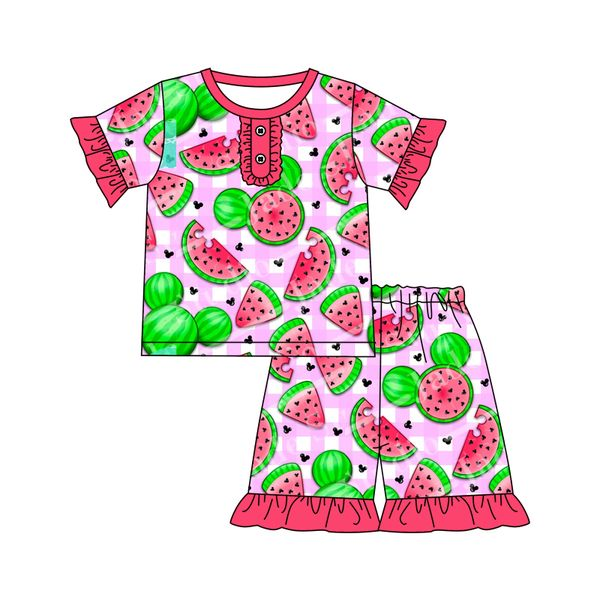 preorder GSSO0171 short sleeve watermelon summer shorts girl pajamas outfit 20230104