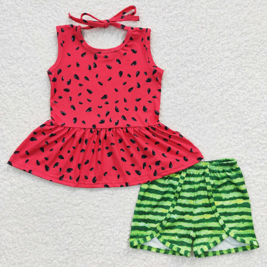 GSSO0192 short sleeve watermelon summer shorts girl outfit 20230323 RTS