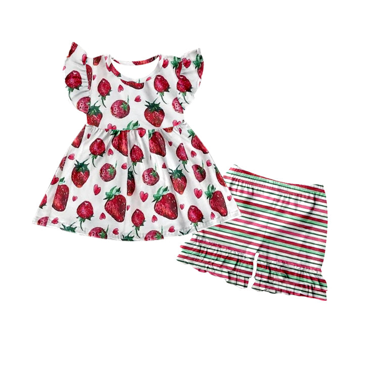 GSSO0238 Strawberry short sleeve shorts girl outfit 20230221 preorder