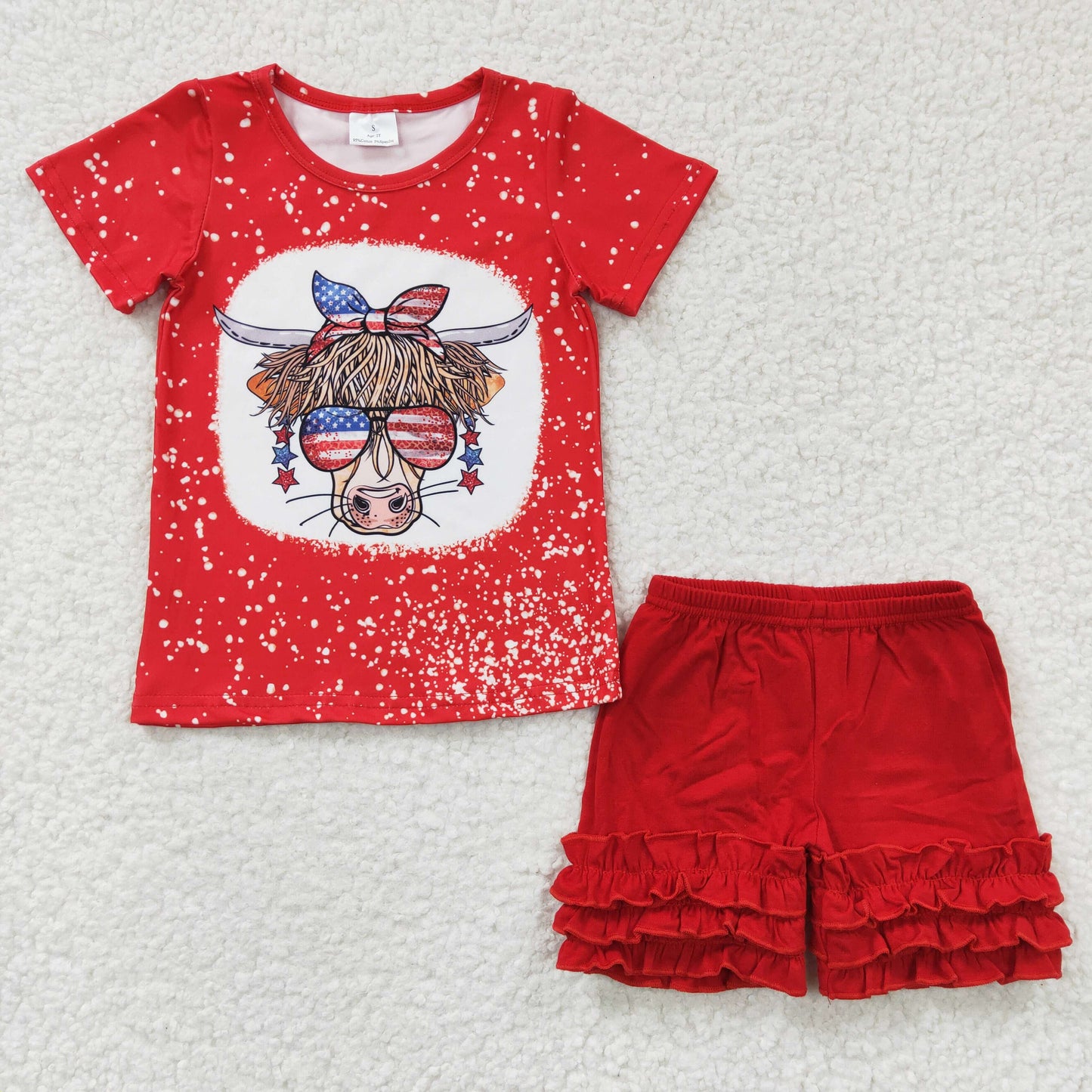 GSSO0251 4th July USA ruffles shorts girl outfit 20230302